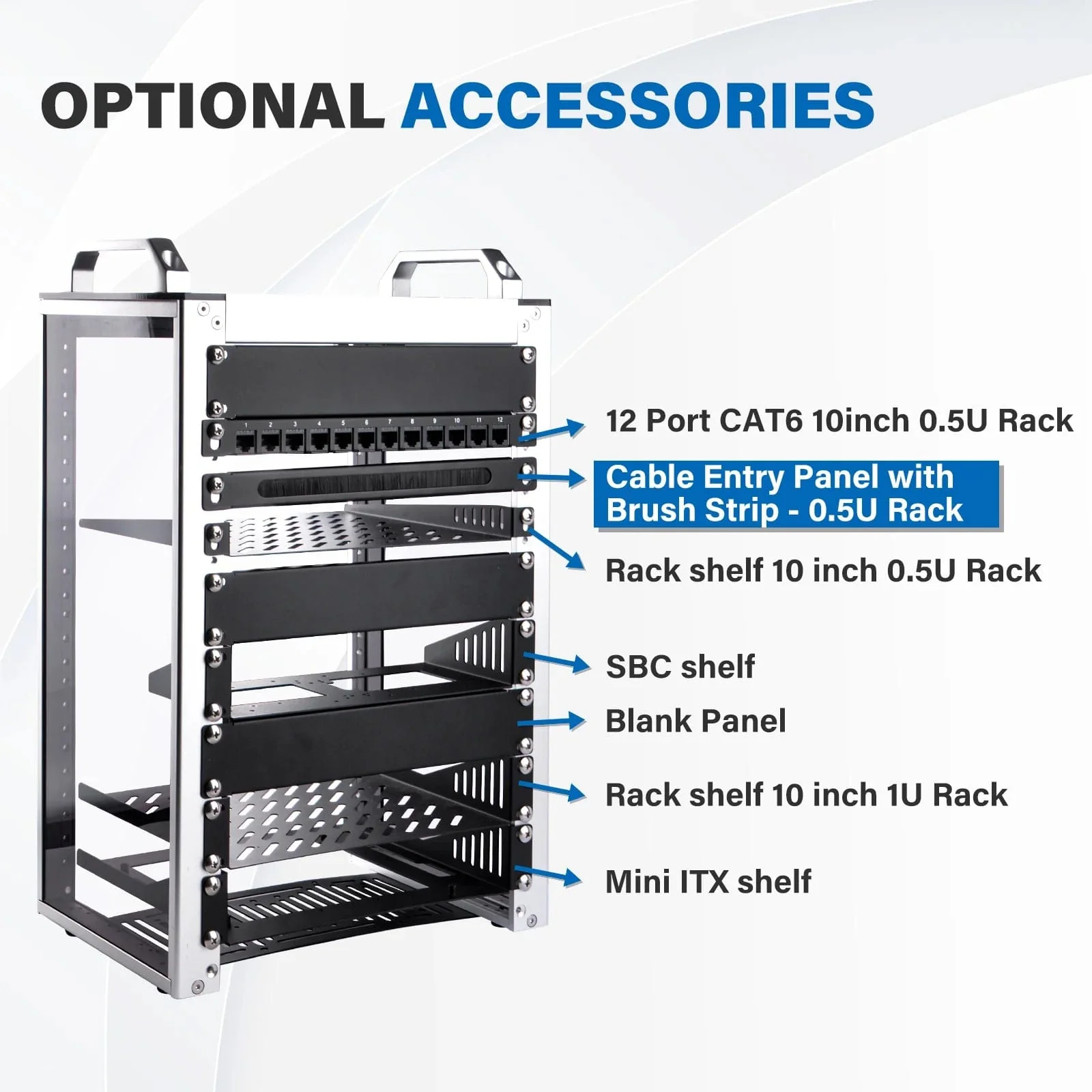 0.5U 10" Cable Entry Panel with Brush Strip for DeskPi RackMate - Image 4