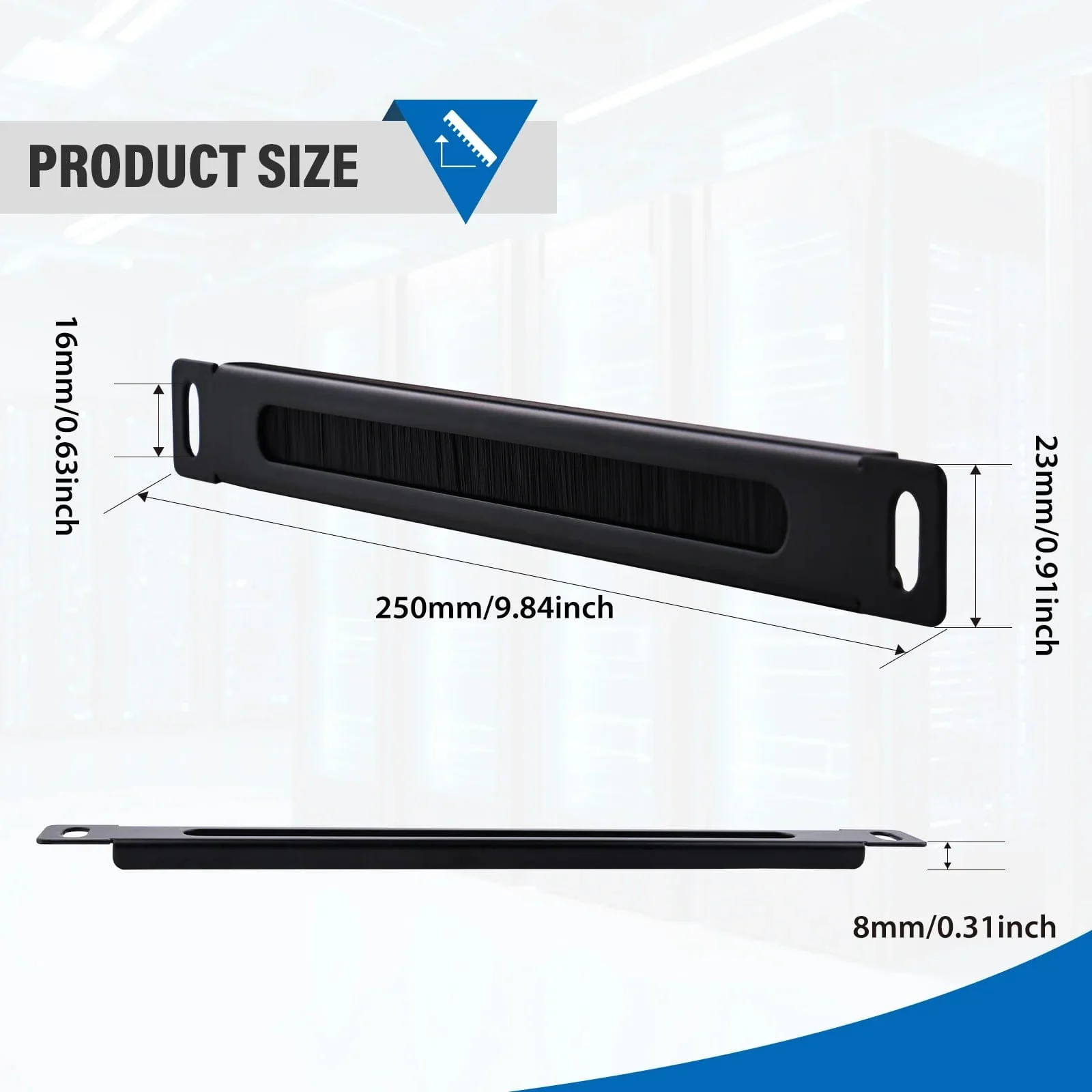 0.5U 10" Cable Entry Panel with Brush Strip for DeskPi RackMate - Image 5