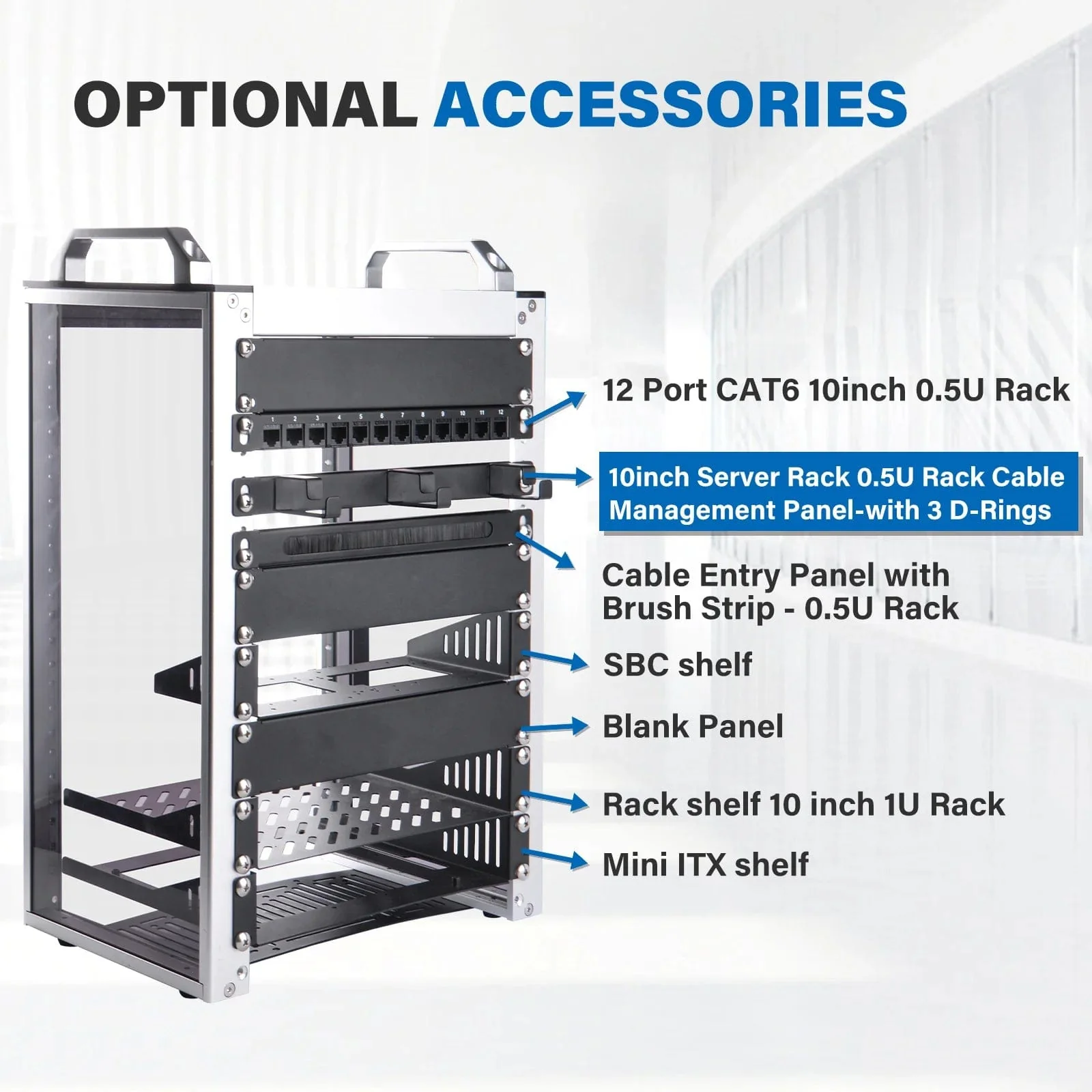 0.5U 10" Cable Management Panel with D-Rings for DeskPi RackMate - Image 6
