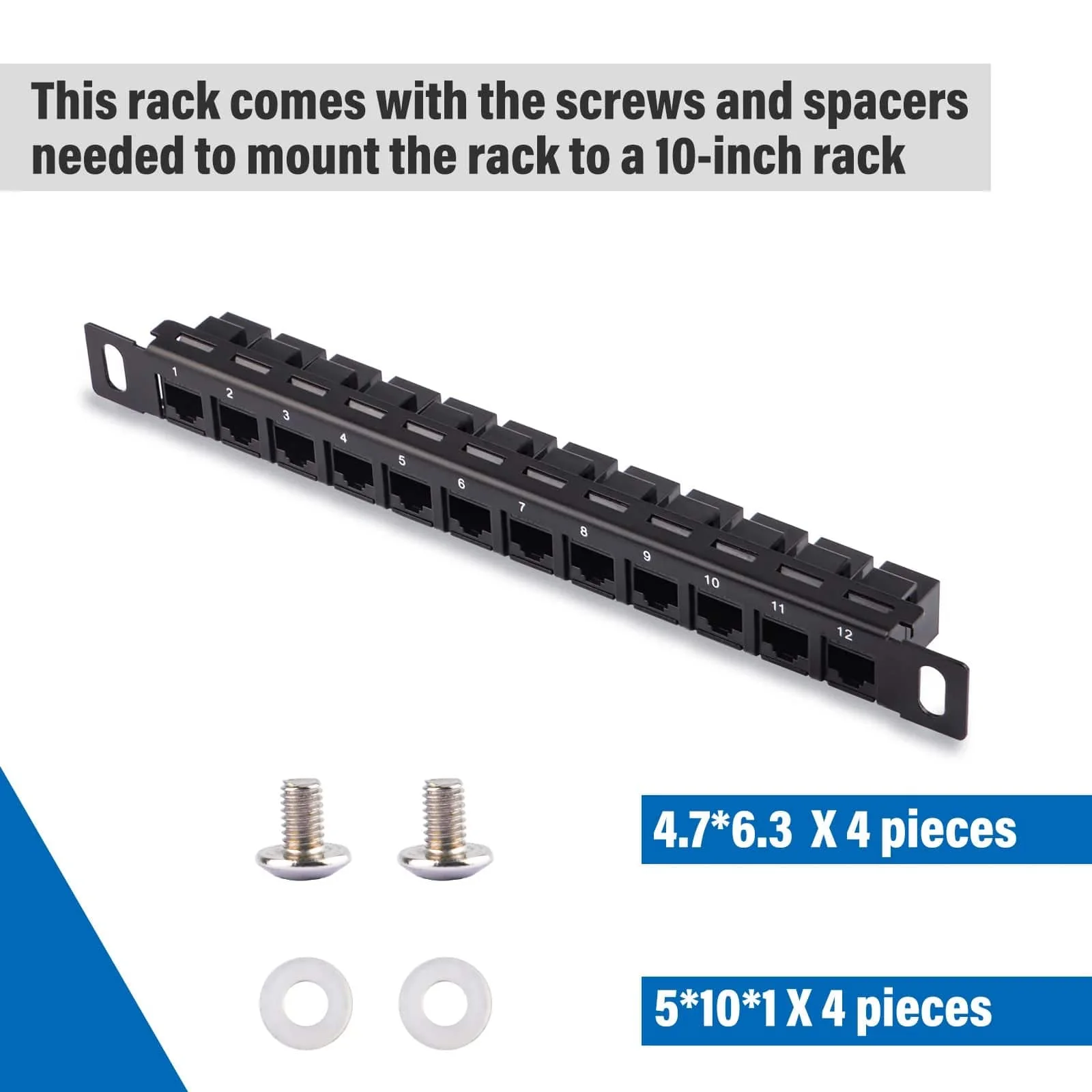 0.5U 10" CAT6 12-Port Patch Panel for DeskPi Rackmate - Image 5