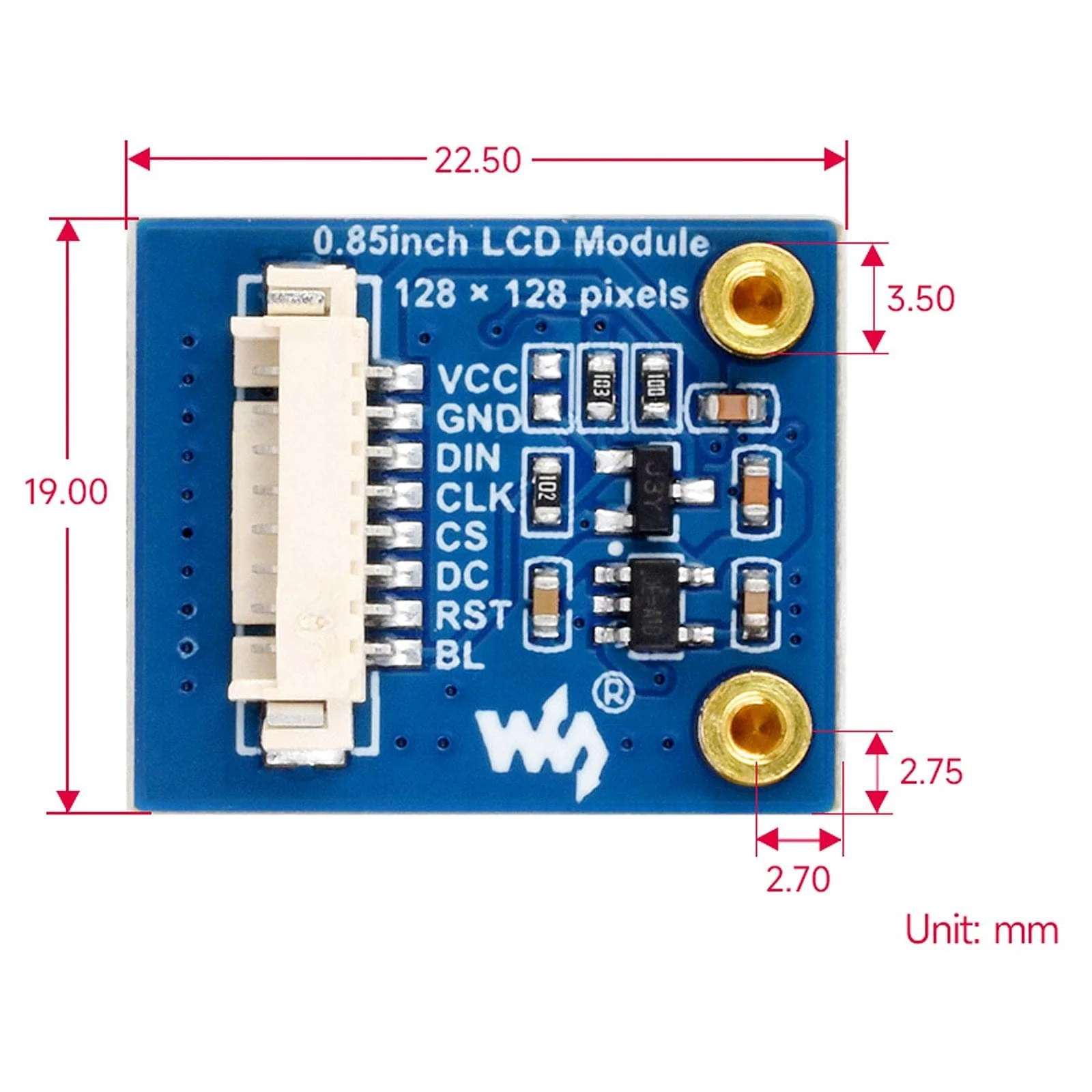 0.85" IPS LCD Display Module (128 x 128) - Image 6