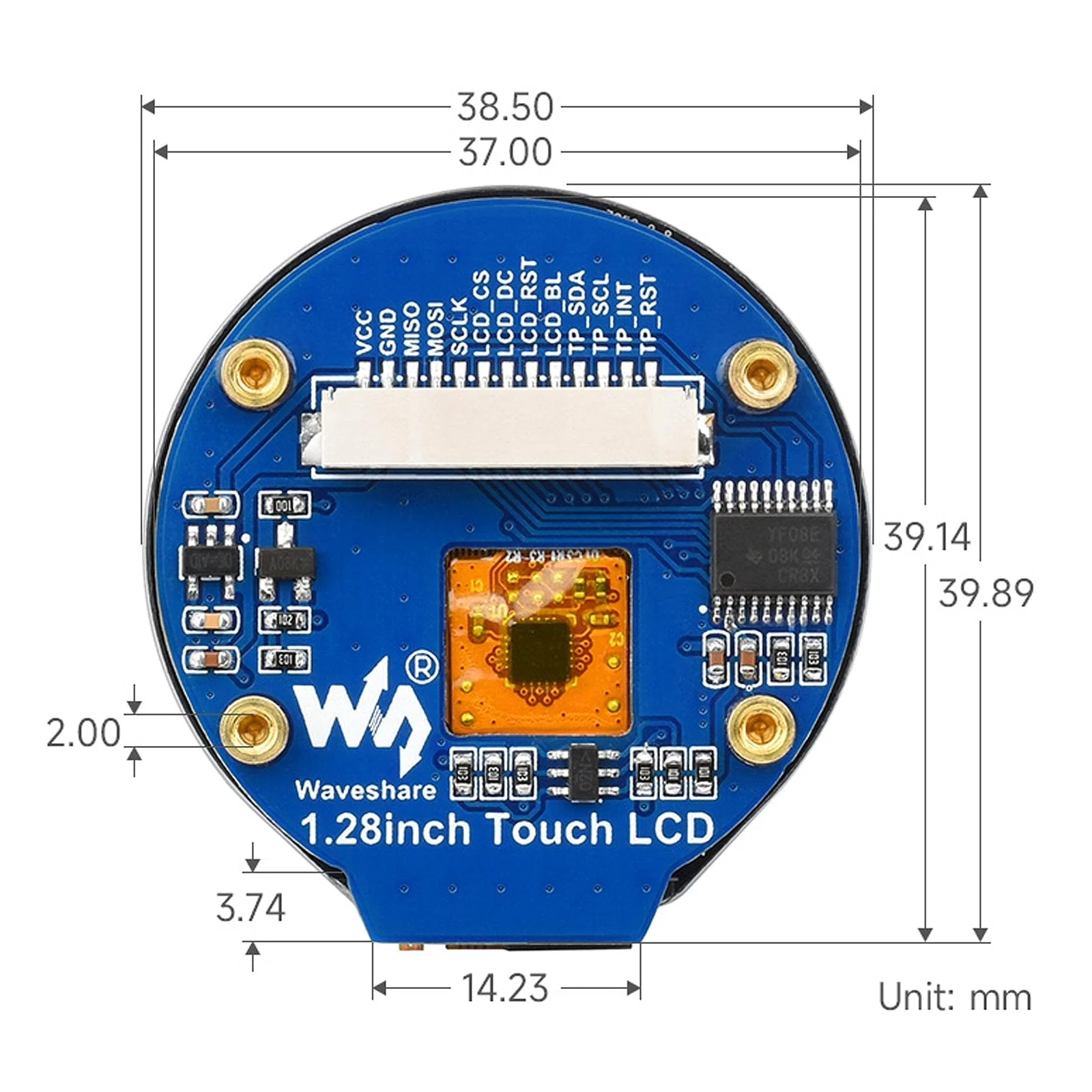1.28" Round Touchscreen LCD Display Module - Image 5