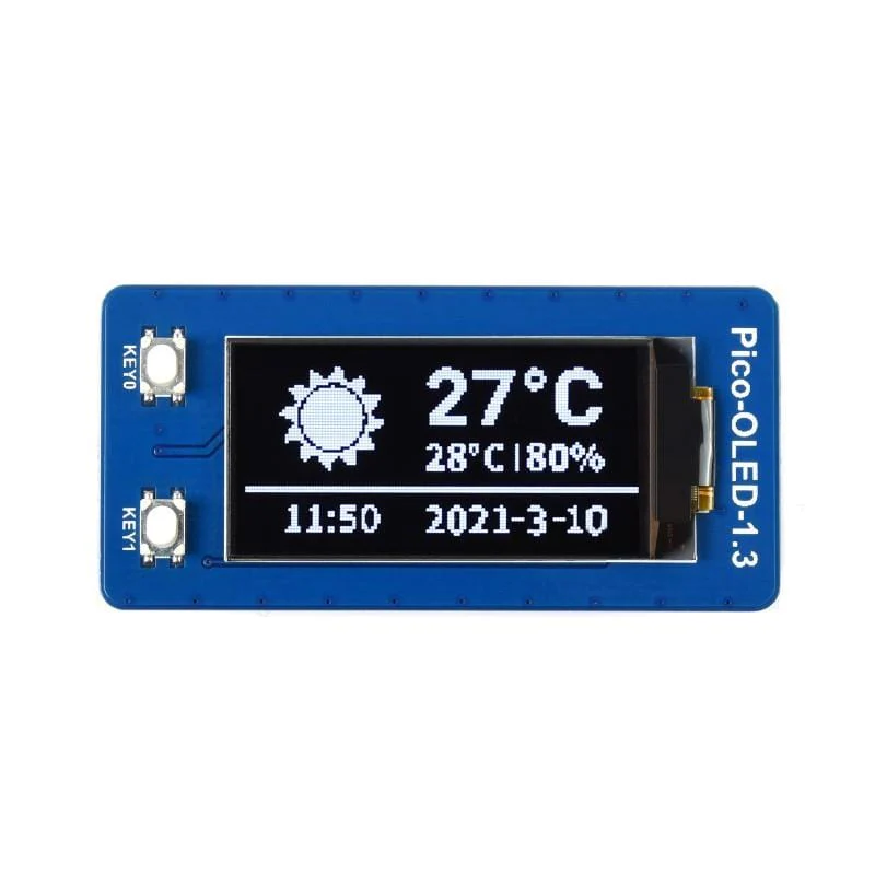 1.3" OLED Display Module for Raspberry Pi Pico (64×128) - Image 2