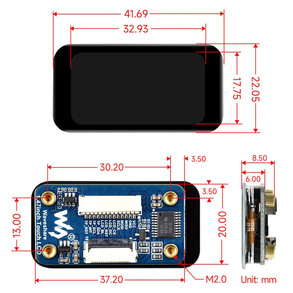 1.47" IPS LCD Display Module with Touch (172x320) - Image 9