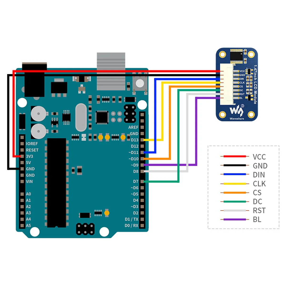 1.47" Rounded SPI LCD Display Module (172x320) - Image 7