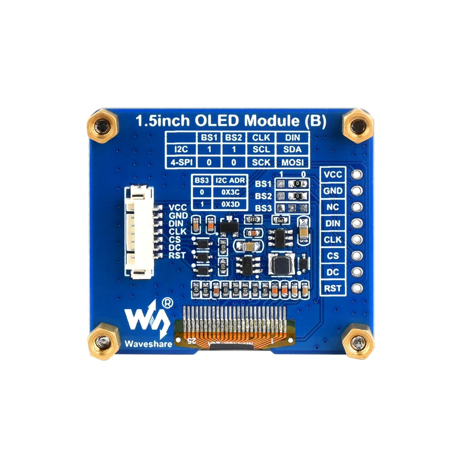 1.5" OLED Display Module (128 x128) - Image 3