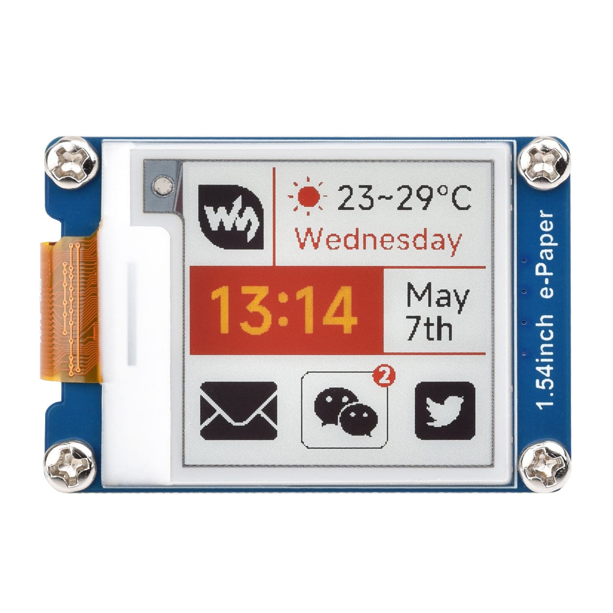 1.54" ePaper Display Module (G) - Red/Yellow/Black/White (200x200) - Image 2