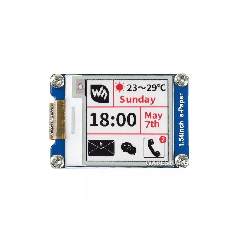 1.54" ePaper Display Module - Red/Black/White (200x200) - Image 2