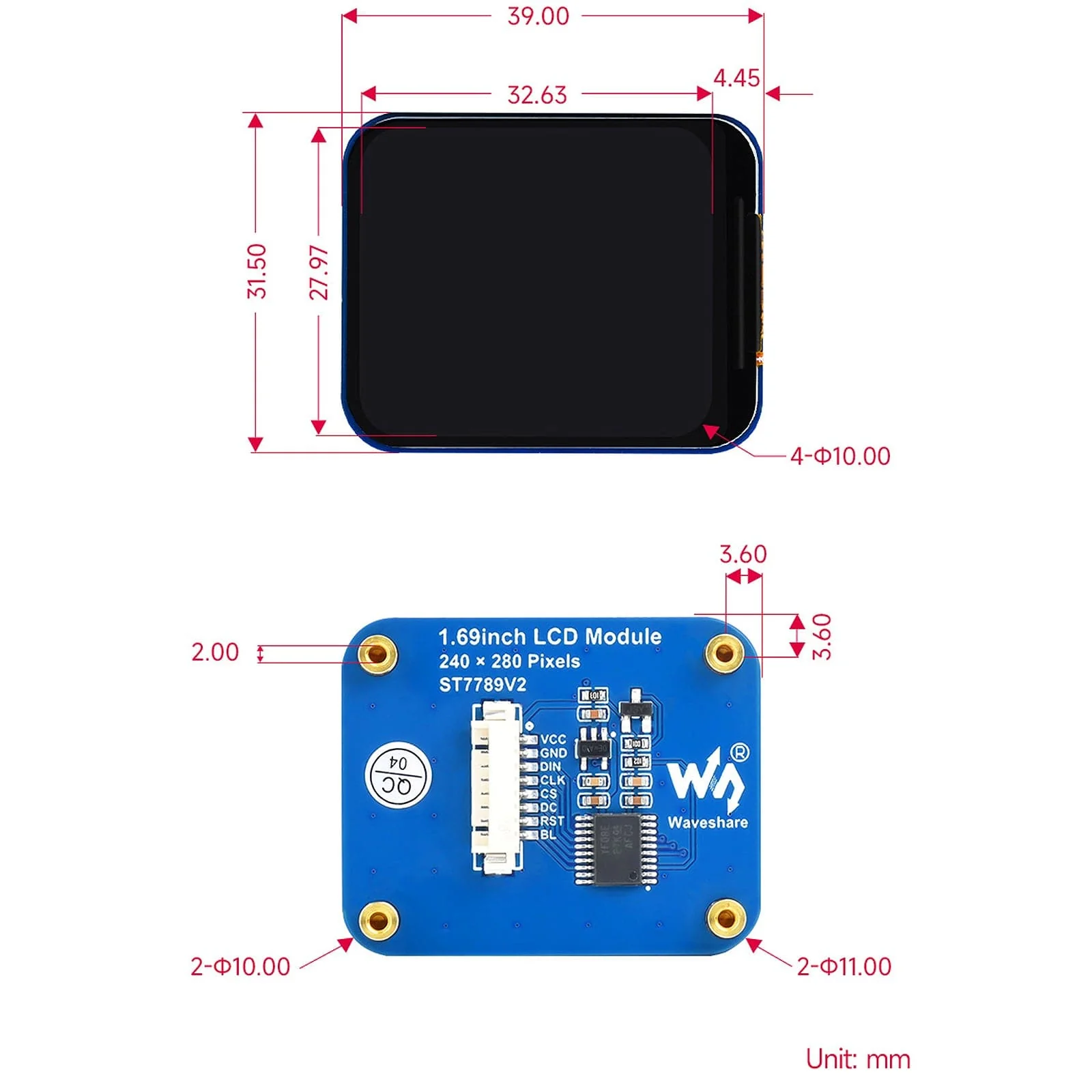 1.69" LCD Display Module (240x280) - Image 7