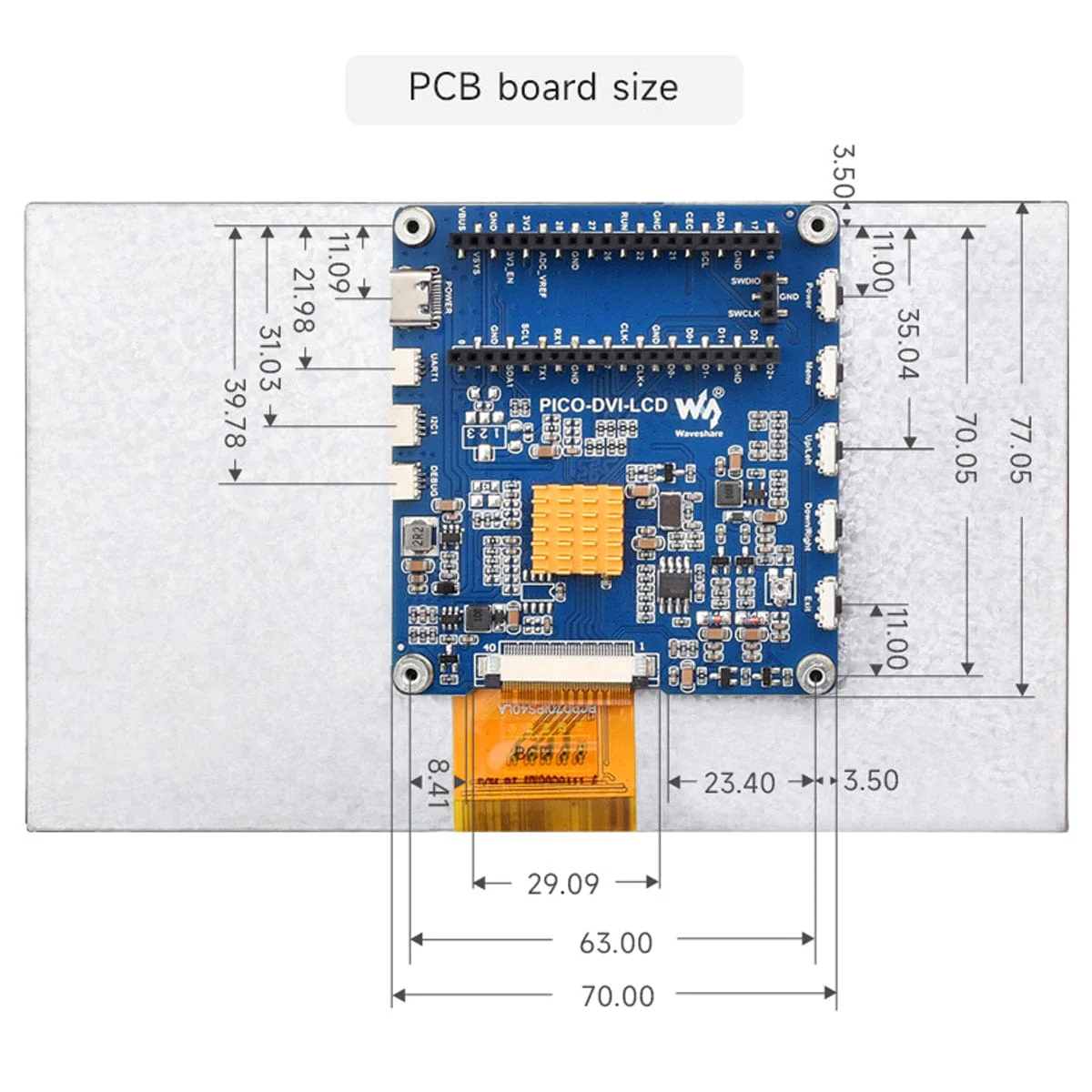 10.1" IPS DVI Display Module for Raspberry Pi Pico - Image 6
