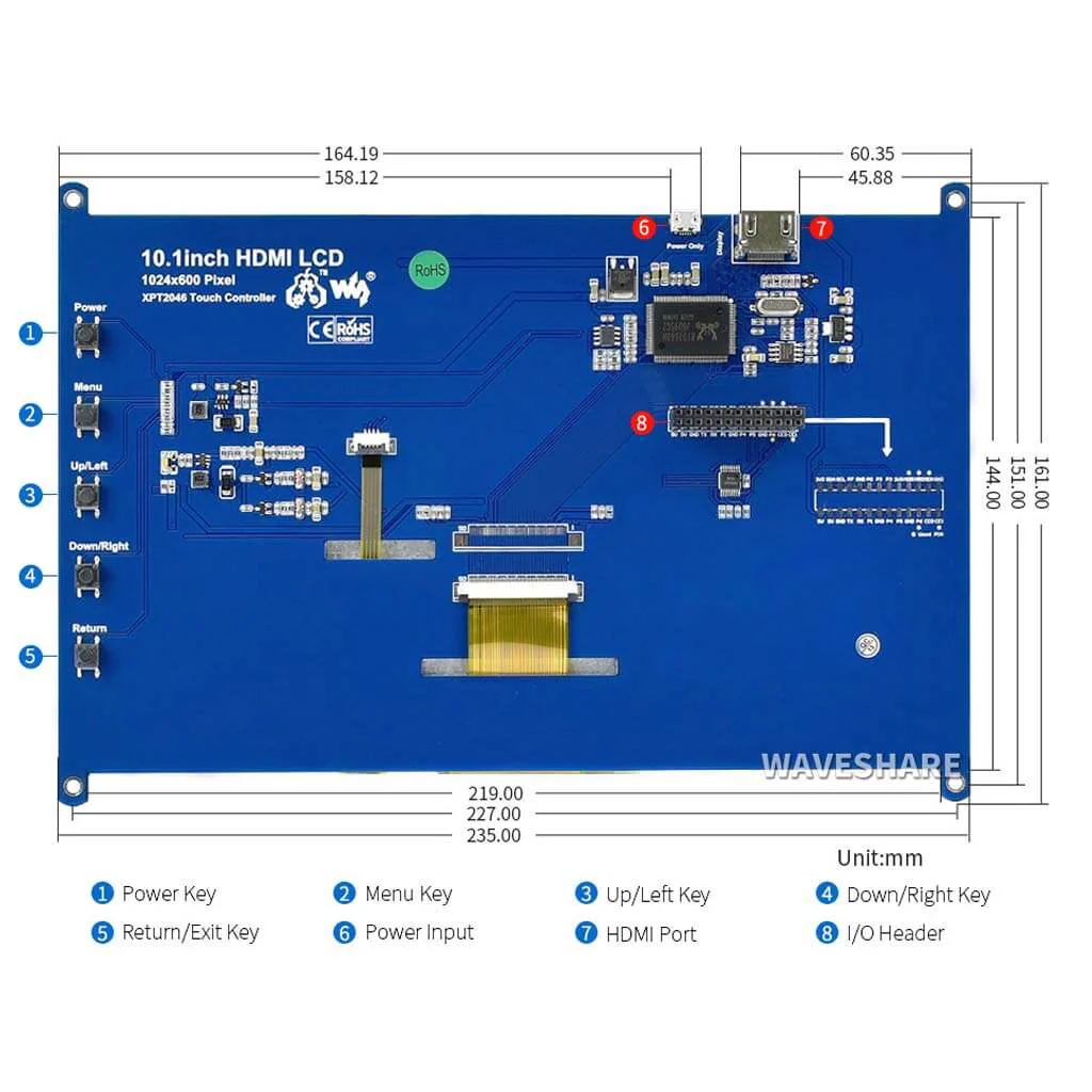 10.1" IPS Resistive Touchscreen LCD (1024×600) - Image 5