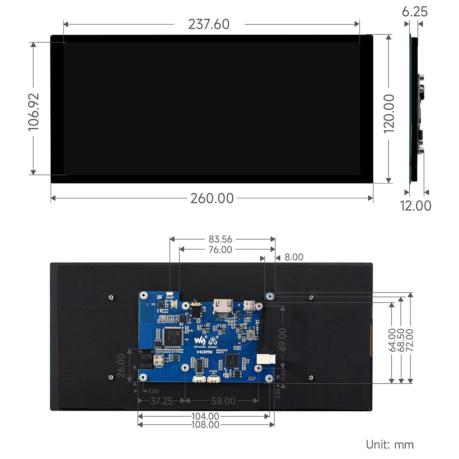 10.4" QLED Quantum Dot Capacitive Display (1600 x 720) - Image 6