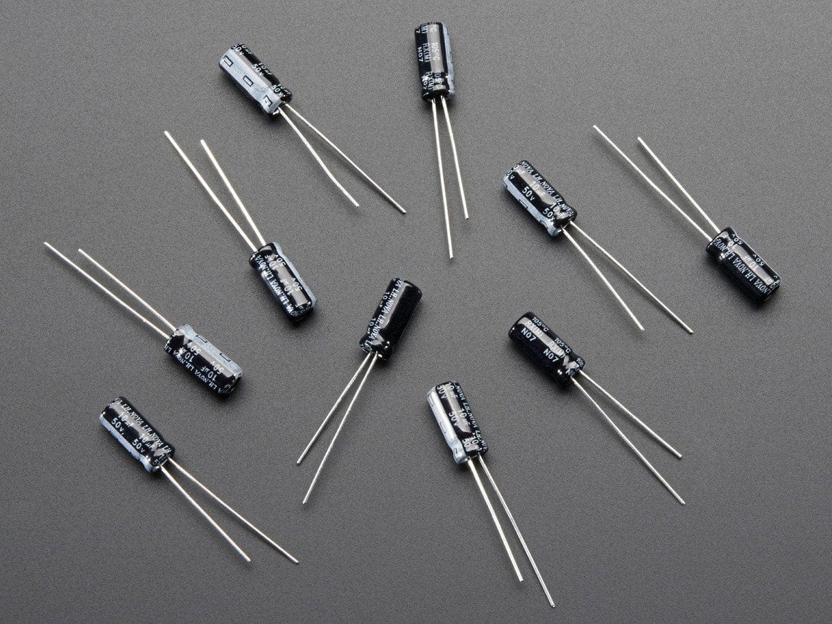 10uF 50V Electrolytic Capacitors - Pack of 10 - Image 2