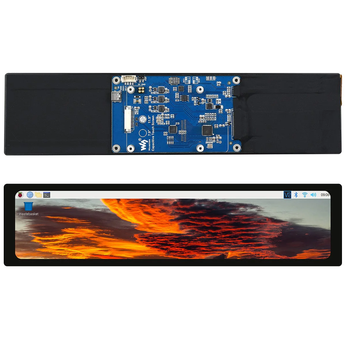 11.9" DSI IPS Capacitive Touchscreen Display for Raspberry Pi (320x1480) - Image 4
