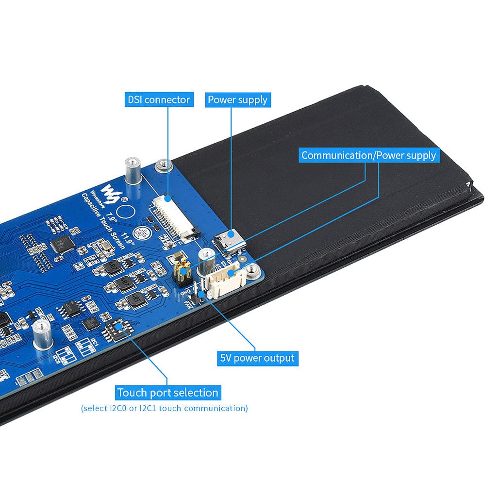 11.9" DSI IPS Capacitive Touchscreen Display for Raspberry Pi (320x1480) - Image 5