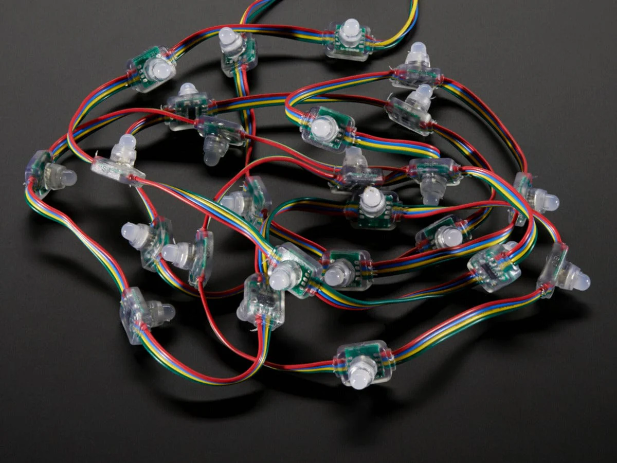 12mm  Diffused Flat Digital RGB LED Pixels (Strand of 25) (WS2801) [Discontinued] - Image 3