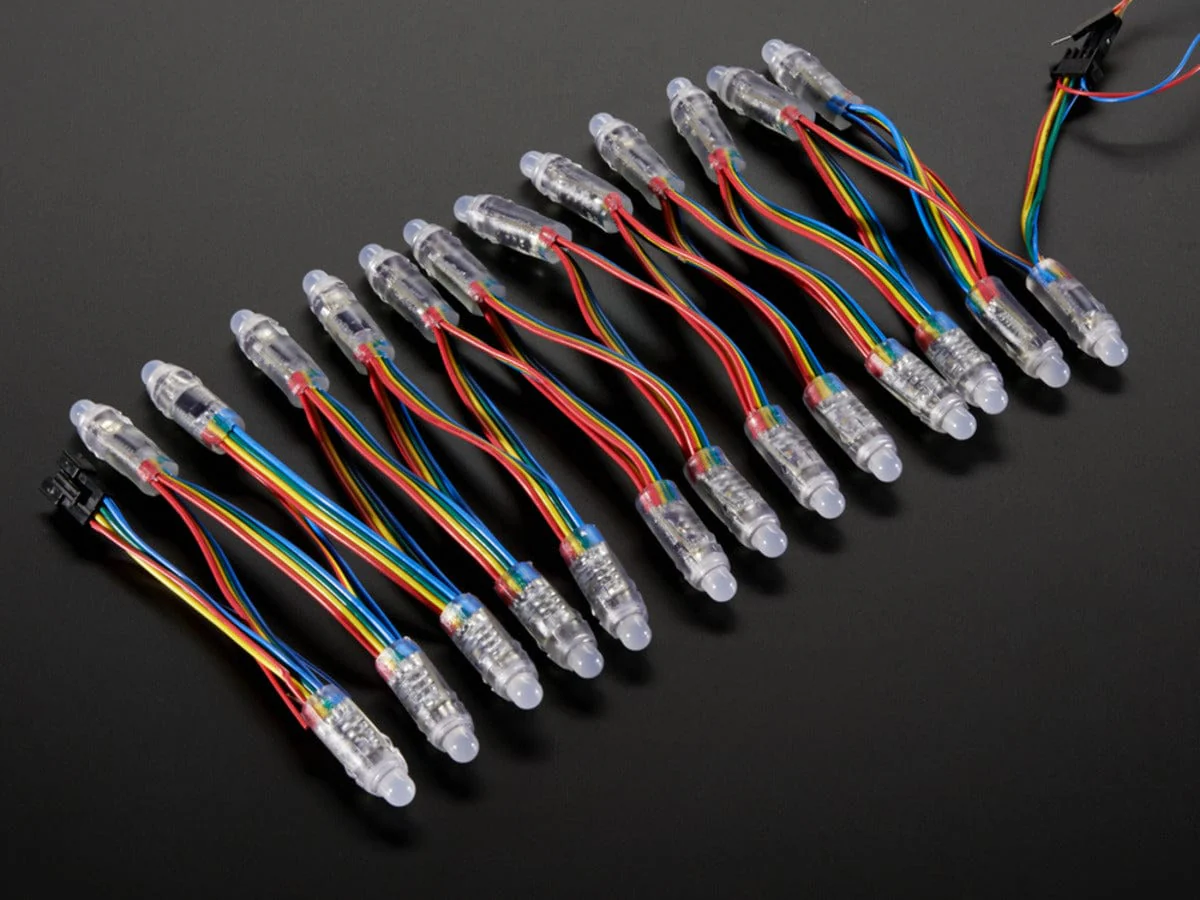 12mm  Diffused Thin Digital RGB LED Pixels (Strand of 25) (WS2801) [Discontinued] - Image 2
