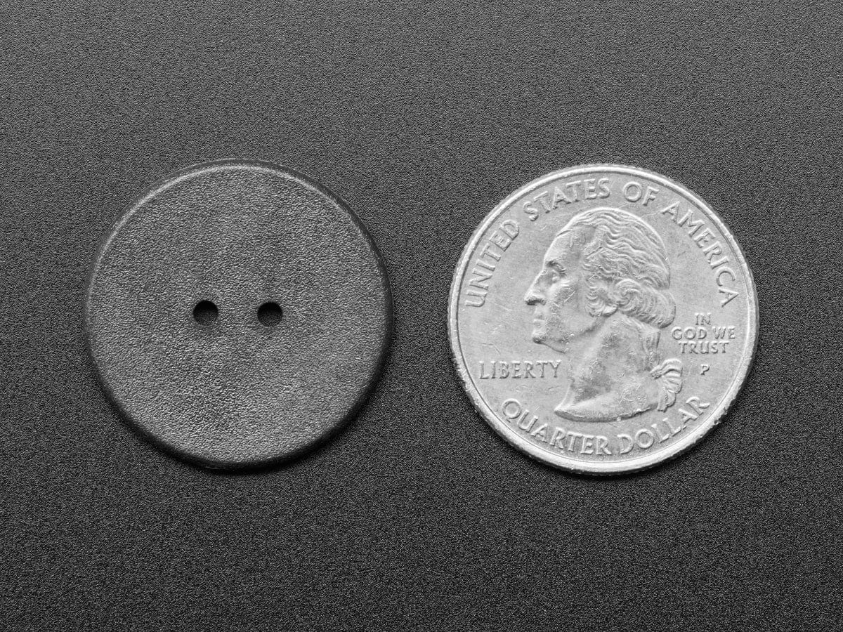 13.56MHz RFID/NFC Black Sewable Button - NTAG213 (24mm Diameter)