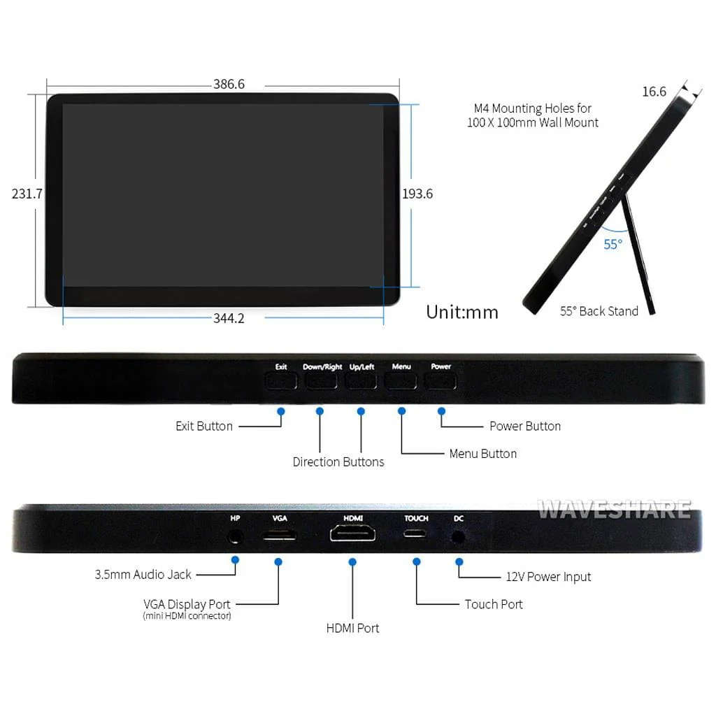 15.6" Capacitive Touchscreen IPS LCD (H) with Case (1920x1080) - Image 7