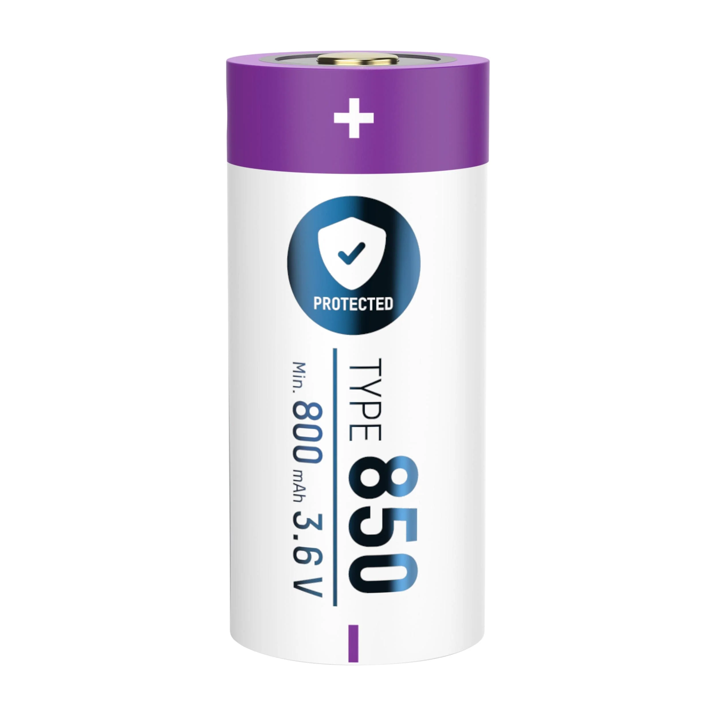 16340 Rechargeable Protected Lithium-ion Battery (3.6V, 850mAh) - Image 2