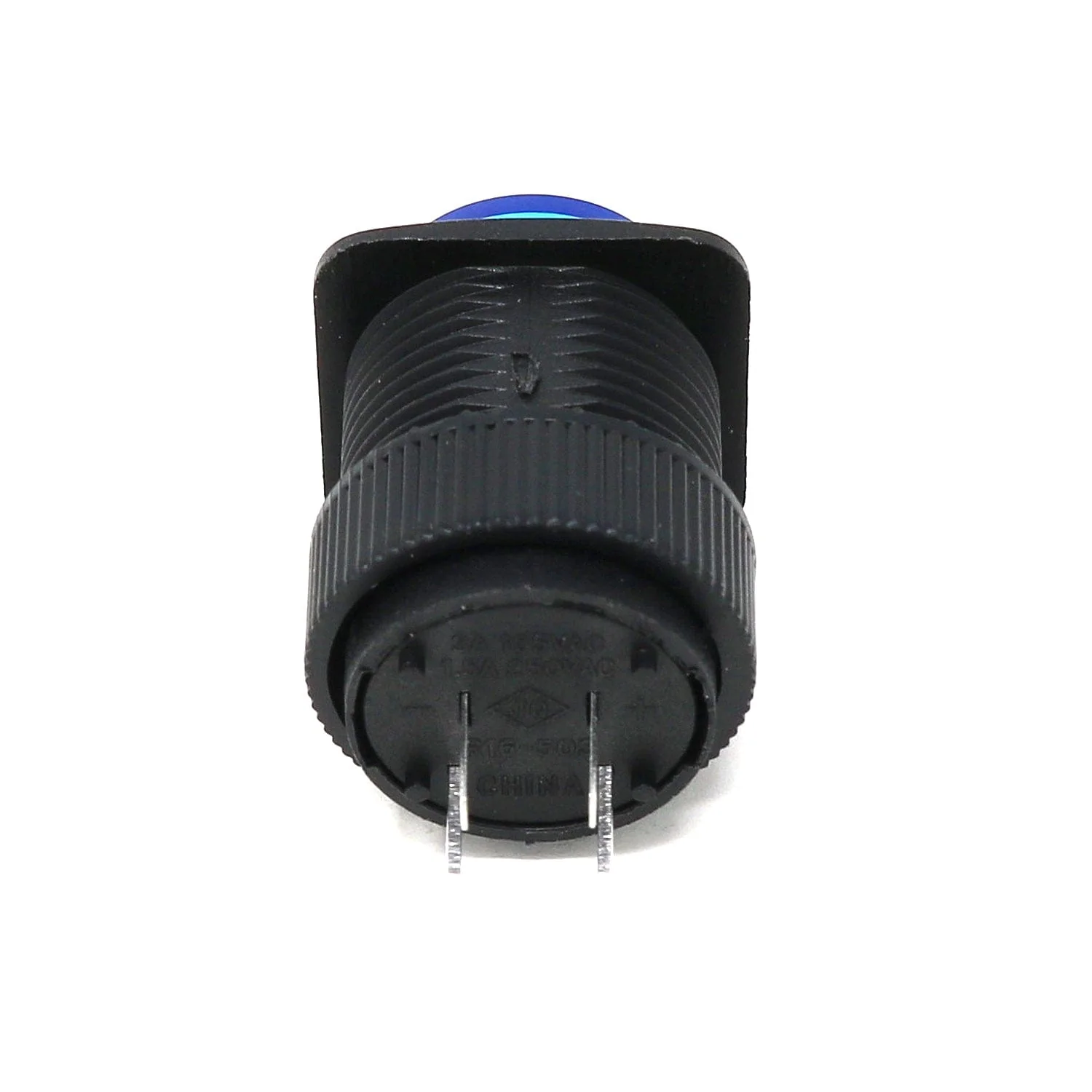 16mm Illuminated Pushbutton - Blue Momentary - Image 2