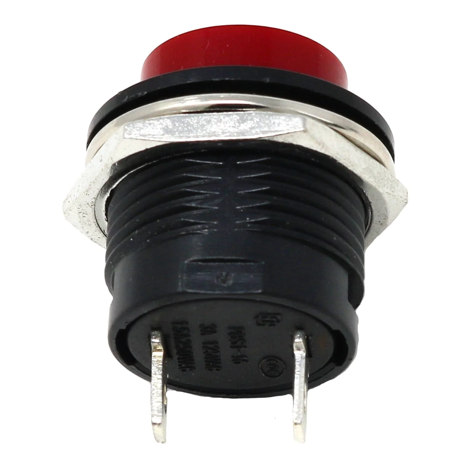 16mm Panel Mount Momentary Pushbutton -  Burgundy - Image 2