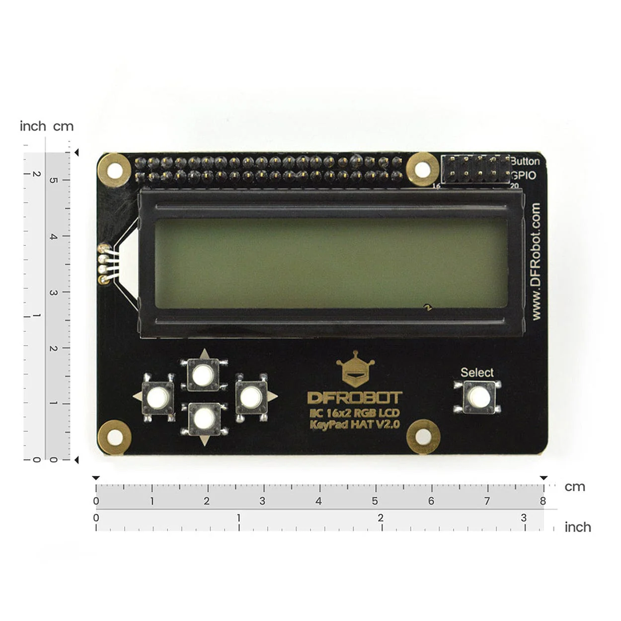 16x2 I2C RGB LCD Keypad HAT with RGB Backlight V2.0 - Image 5