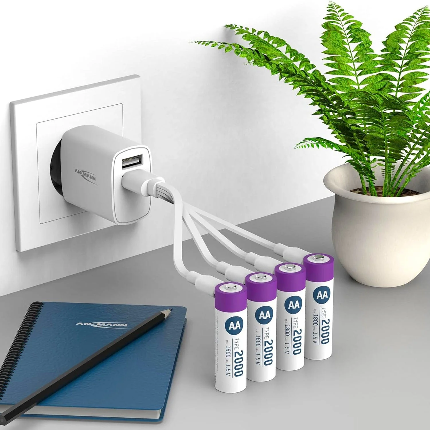USB-C Rechargeable Li-Ion AA Batteries (4-pack, 2000mAh) - Image 3
