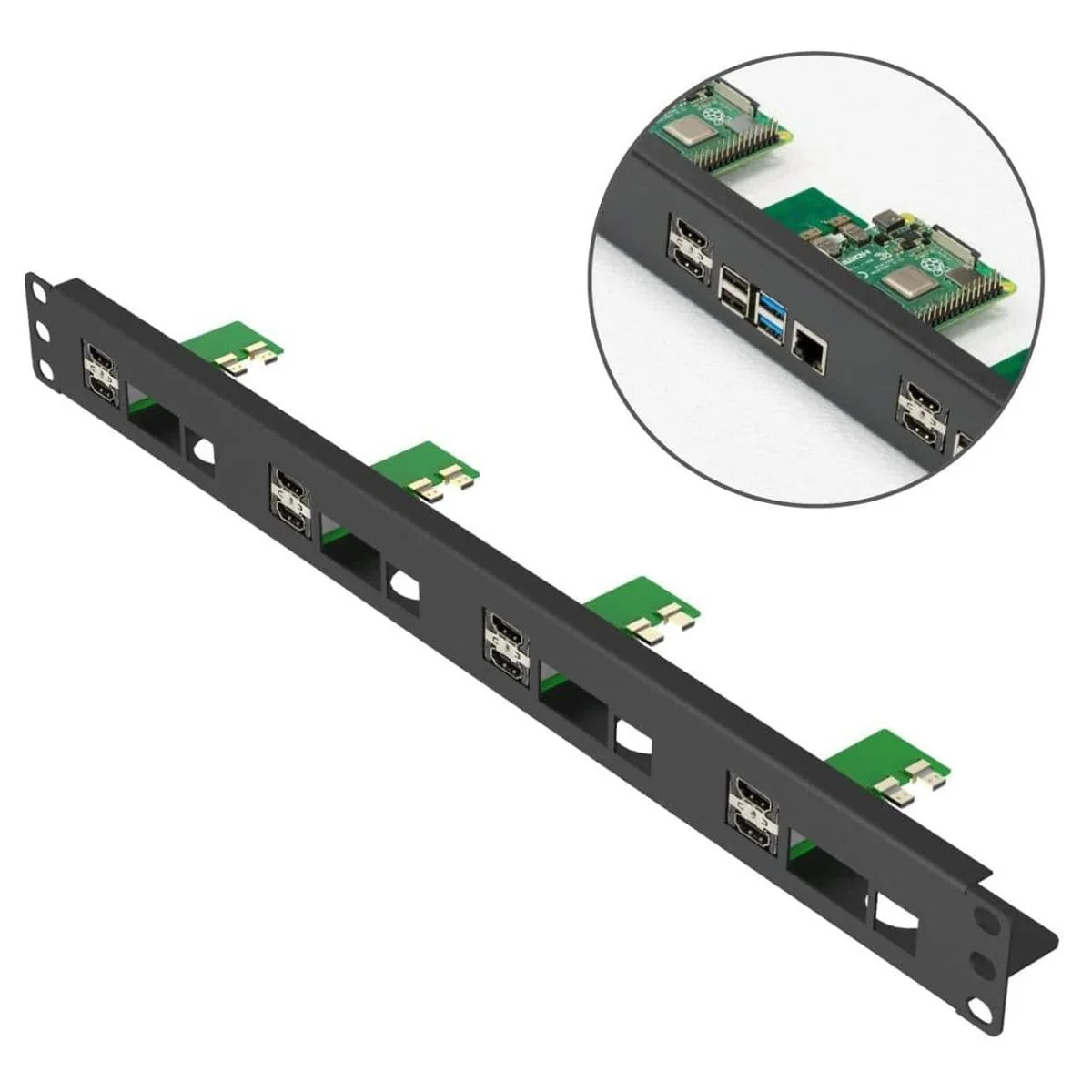 19" 1U Rack Mount for Raspberry Pi 4 with HDMI Adapter Boards [Discontinued] - Image 2