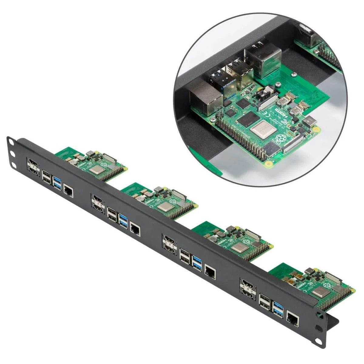 19" 1U Rack Mount for Raspberry Pi 4 with HDMI Adapter Boards [Discontinued] - Image 5