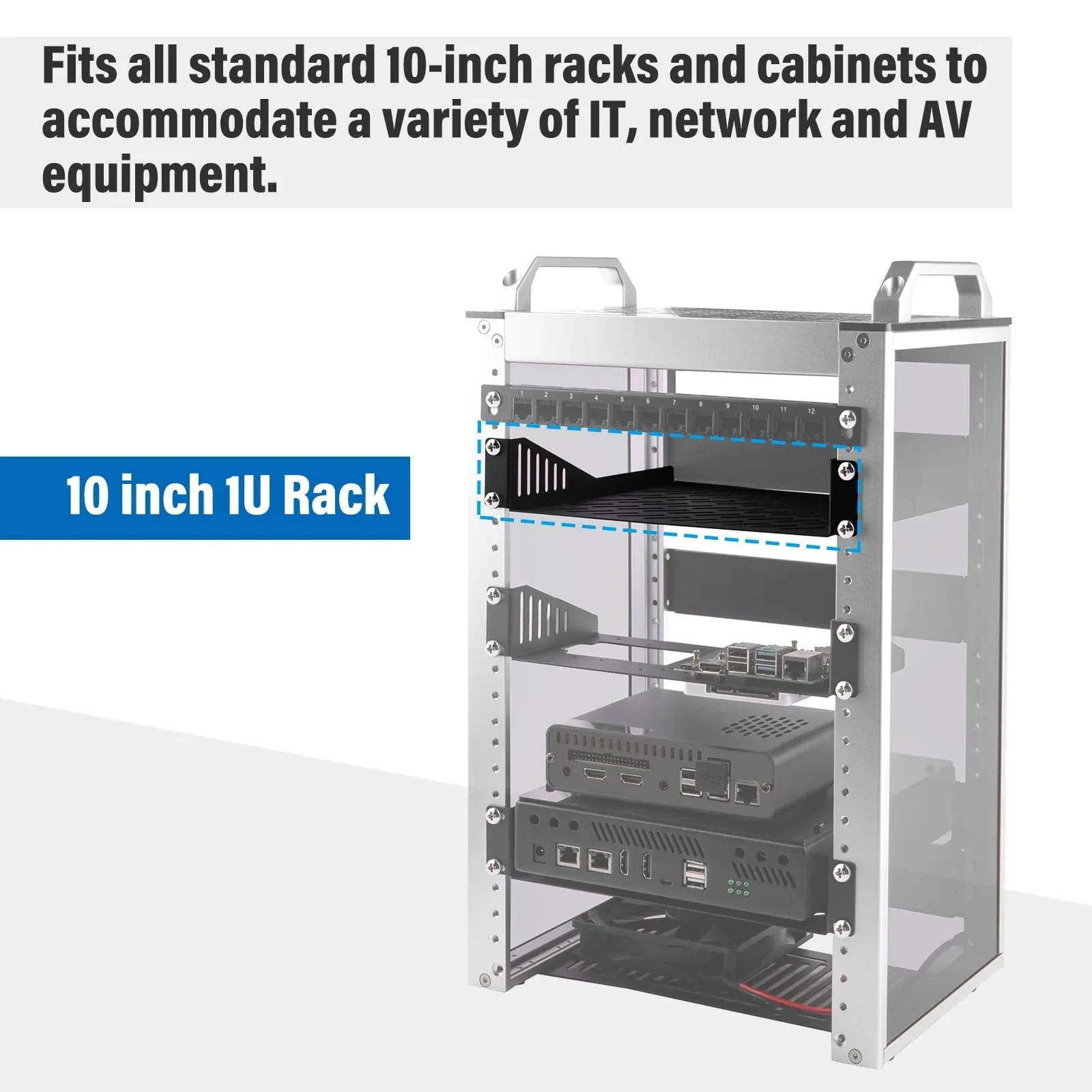 1U 10" Rack Shelf for DeskPi RackMate - Image 4