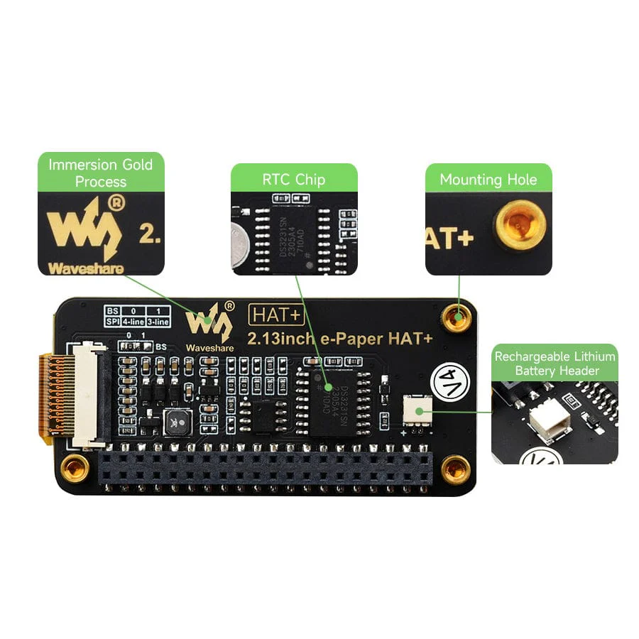 2.13" ePaper HAT+ for Raspberry Pi (250x122) - Image 8