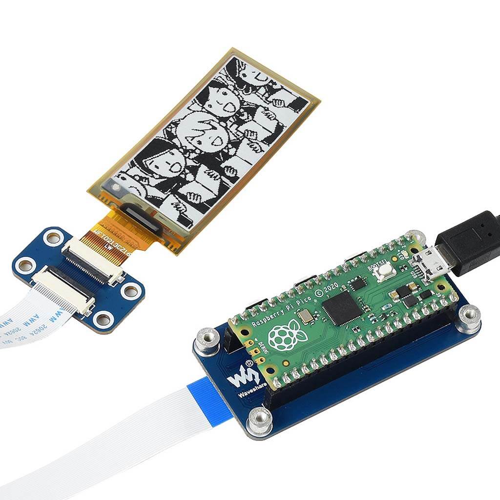 2.13" Flexible ePaper Display Module for Raspberry Pi Pico (212×104)