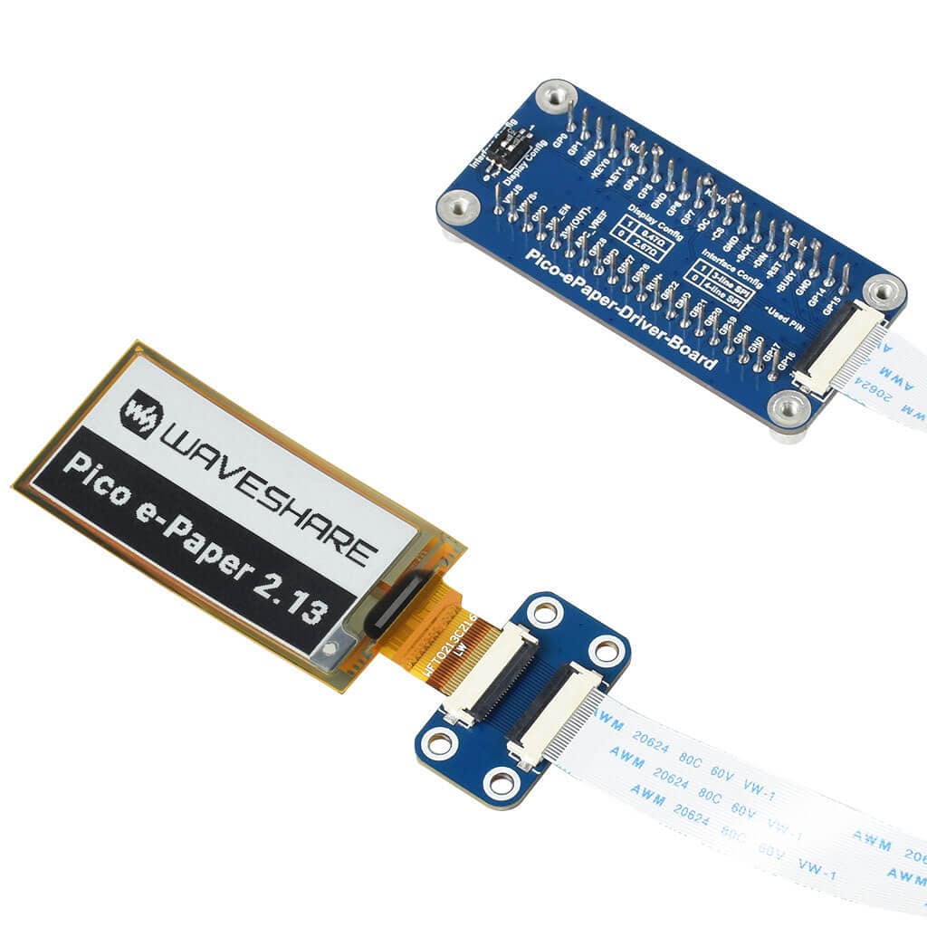 2.13" Flexible ePaper Display Module for Raspberry Pi Pico (212×104) - Image 2