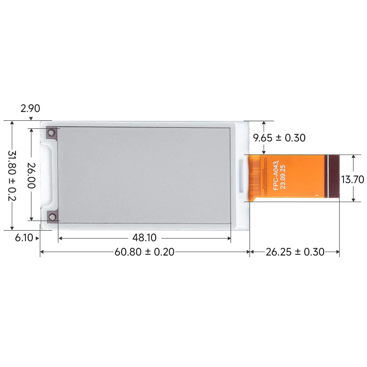 2.15" ePaper Display Raw Panel - Red/Yellow/Black/White (296x160) - Image 5