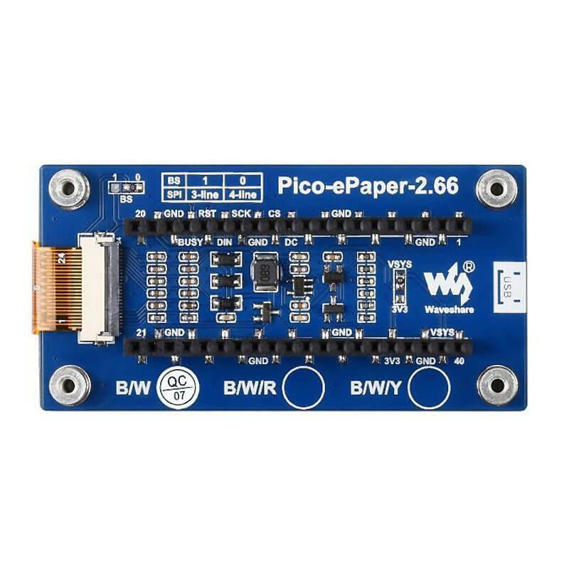 2.66" ePaper Display Module for Raspberry Pi Pico (296×152) - Image 4