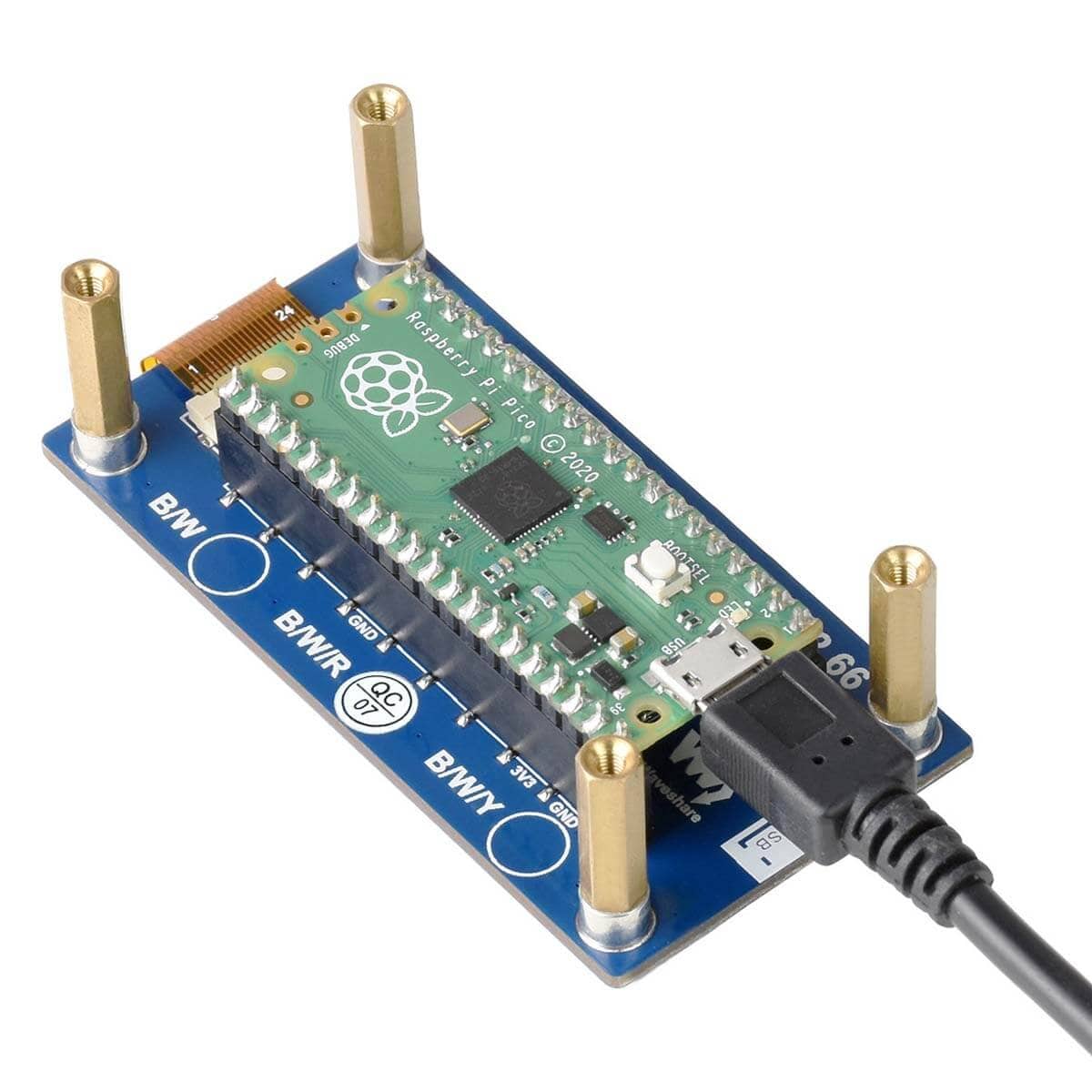 2.66" ePaper Display Module for Raspberry Pi Pico - Red/Black/White (296×152) - Image 2