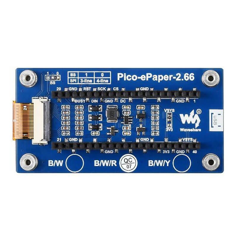 2.66" ePaper Display Module for Raspberry Pi Pico - Red/Black/White (296×152) - Image 4