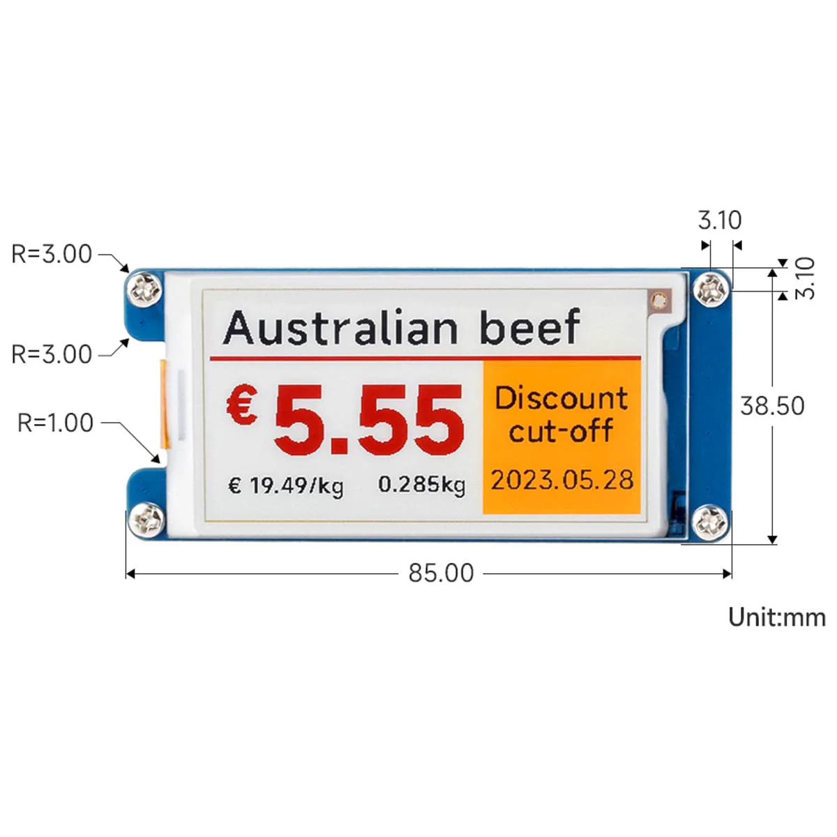 2.66" ePaper Display Module - Red/Yellow/Black/White (360x184) - Image 6