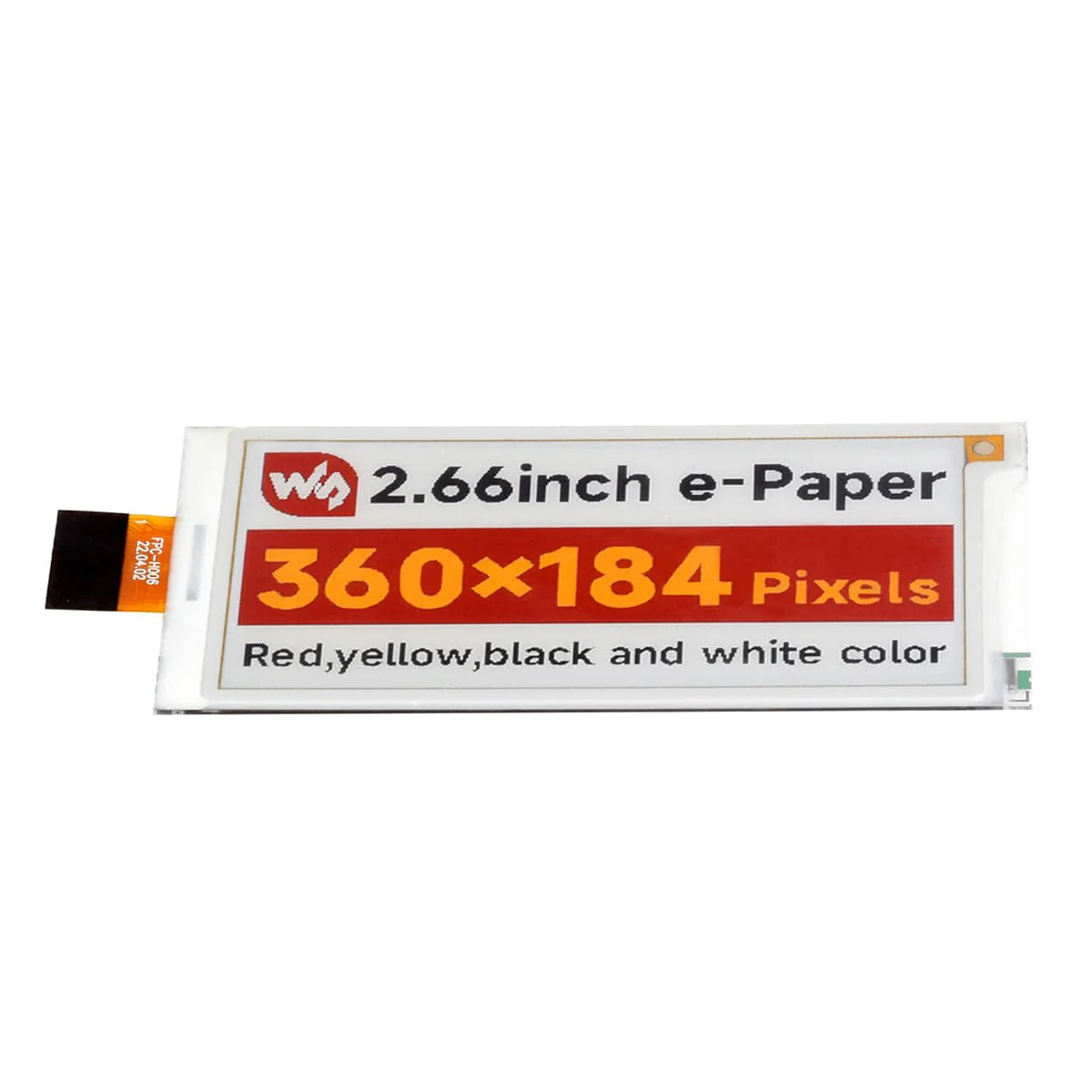 2.66" ePaper Display Raw Panel - Red/Yellow/Black/White (360x184) - Image 3