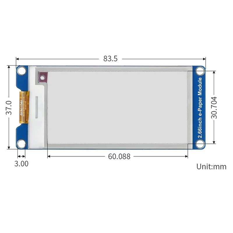 2.66" Red/Black/White E-Ink Display Module (B) (296x152) - Image 7