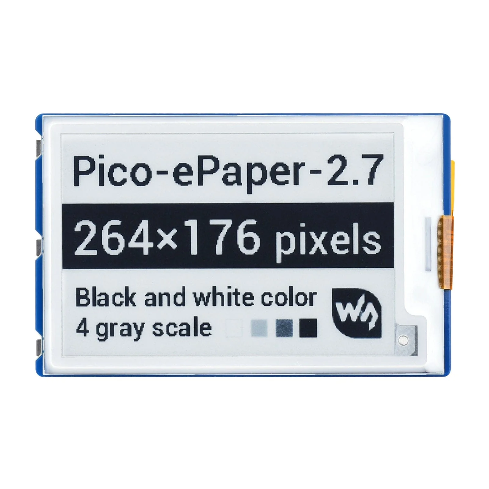 2.7" ePaper Display Module for Raspberry Pi Pico (264x176)