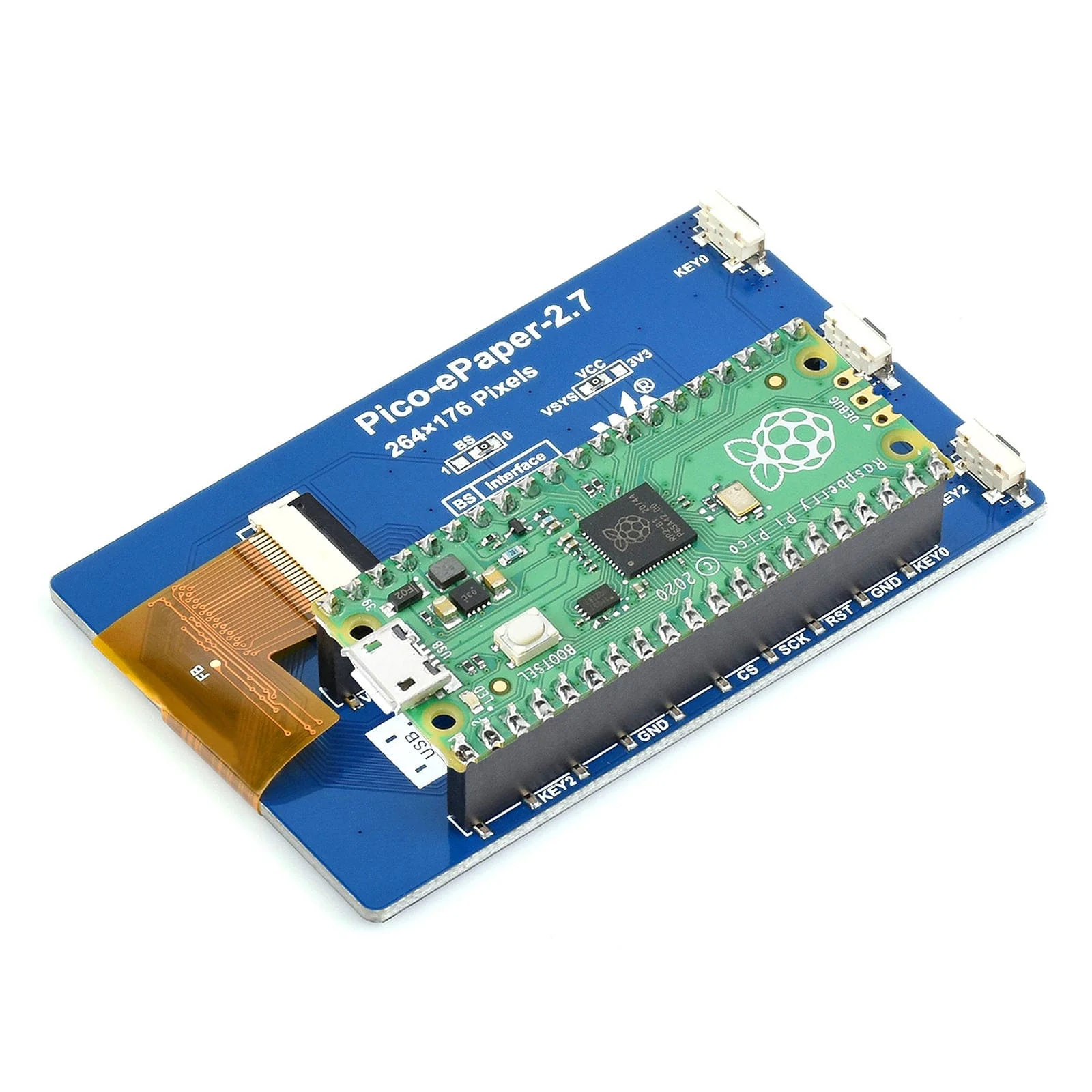 2.7" ePaper Display Module for Raspberry Pi Pico (264x176) - Image 5