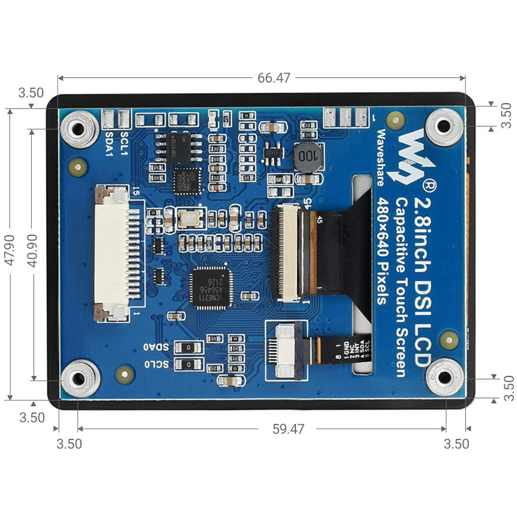 2.8" IPS Capacitive Touch DSI Display for Raspberry Pi (480x640) - Image 8