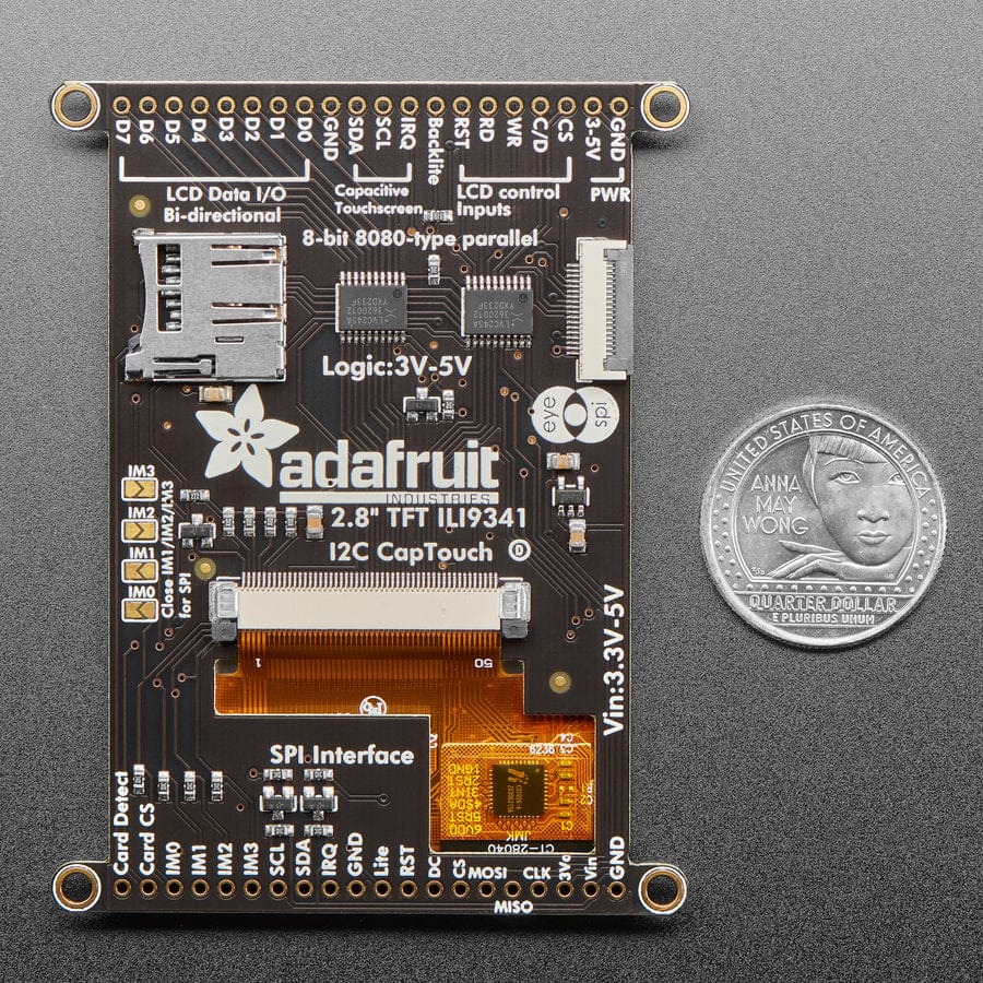 2.8" TFT LCD with Cap Touch Breakout Board w/MicroSD Socket - EYESPI Connector - Image 4