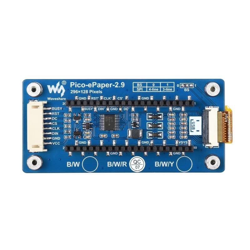 2.9" ePaper Display Module for Raspberry Pi Pico - Red/Black/White (296×128) - Image 5