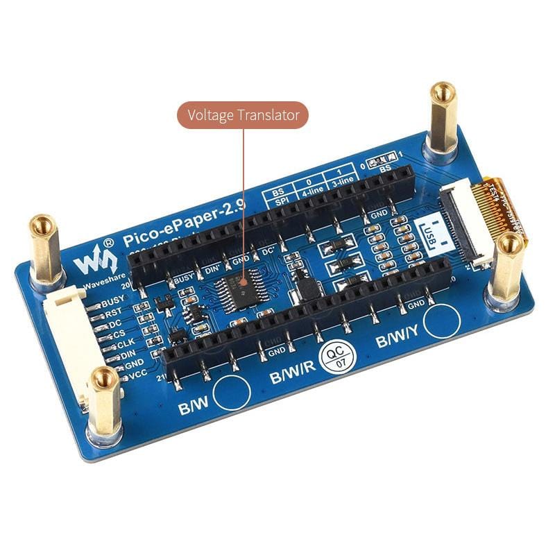 2.9" ePaper Display Module for Raspberry Pi Pico - Red/Black/White (296×128) - Image 6