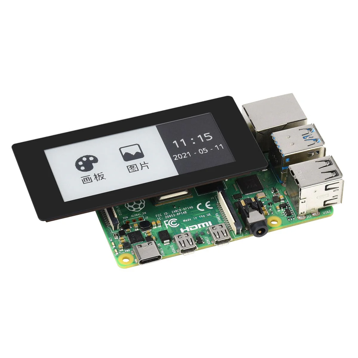 2.9" Touchscreen ePaper Display HAT (296×128) - Image 3