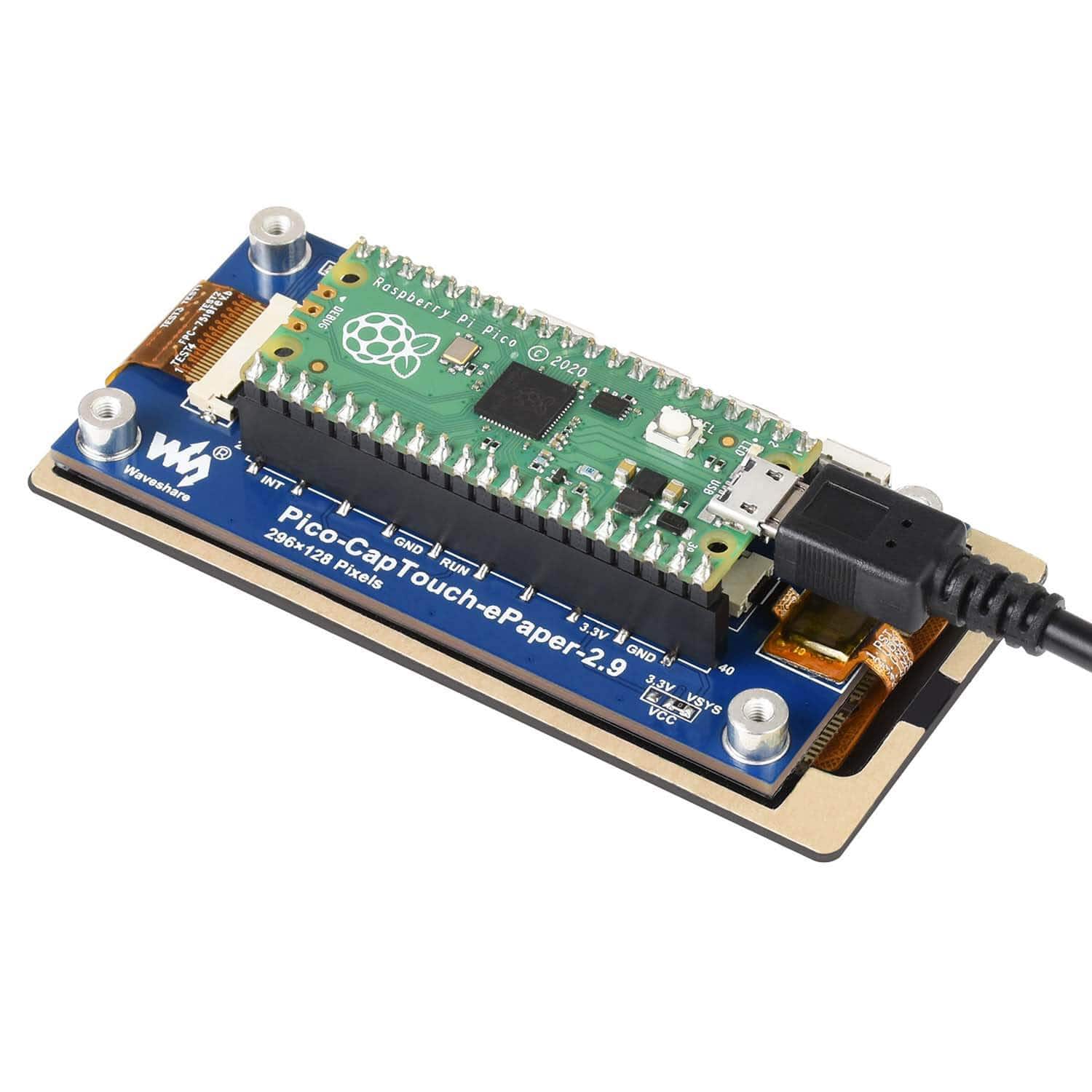 2.9" Touchscreen ePaper Display Module for Raspberry Pi Pico (296×128) - Image 2