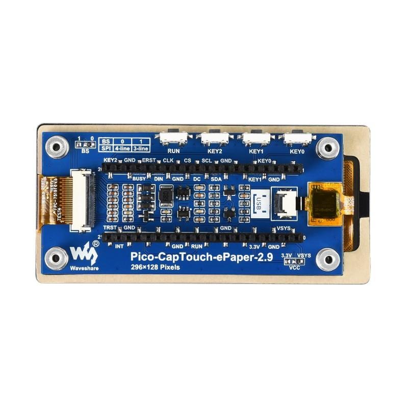 2.9" Touchscreen ePaper Display Module for Raspberry Pi Pico (296×128) - Image 5